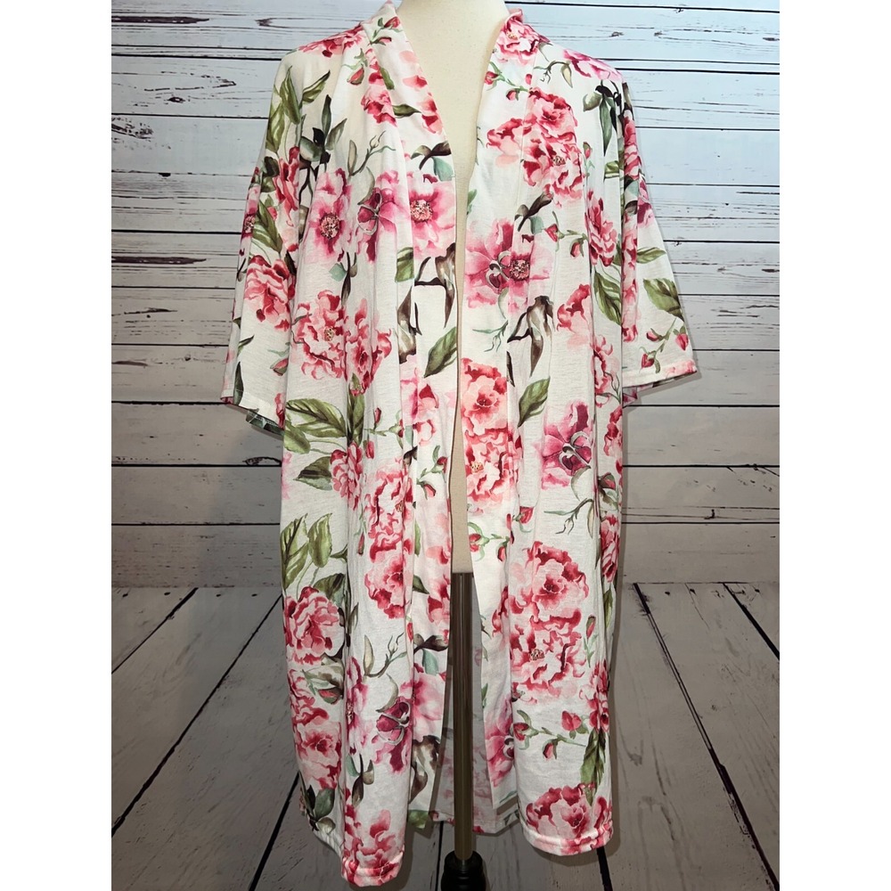 Show Me Your Mumu Kimono One Size Floral Open Front Cardigan Womens Robe No Belt